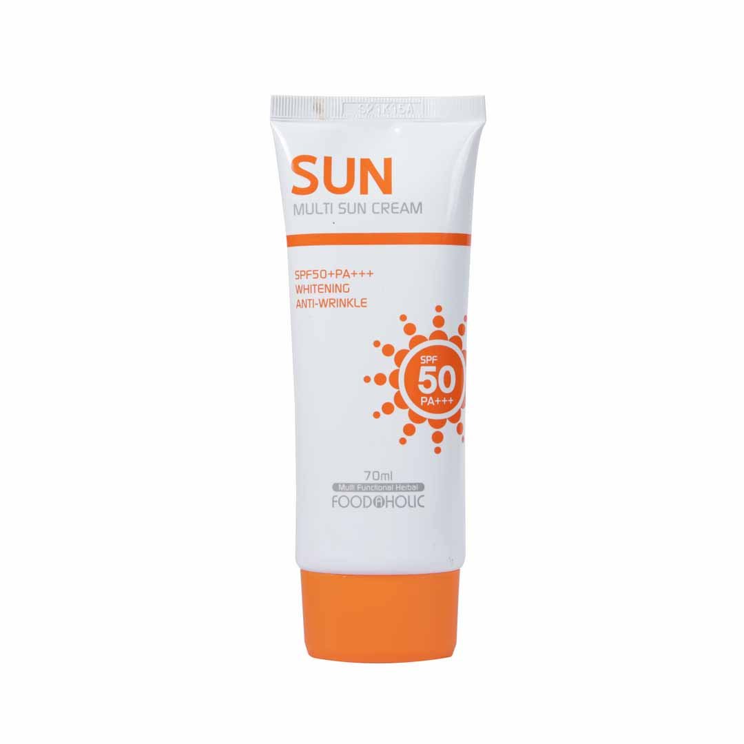Foodaholic-Sun-Multi-Sun-Cream-SPF-50-PA-1 Shop FOODAHOLIC Multi Sun Cream SPF50+ PA+++ 70ml in Bangladesh. Broad-spectrum sunscreen for all skin types. Ideal for hot & humid weather with brightening benefits.